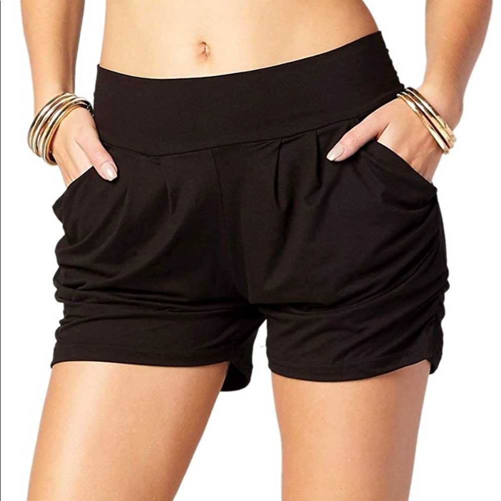 Black Conceited Ultra Soft Harem Shorts w/ Pockets